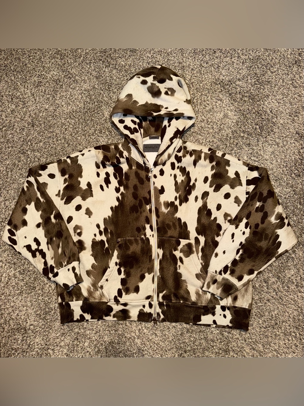 Abercrombie & Fitch Cow Print Full Zip